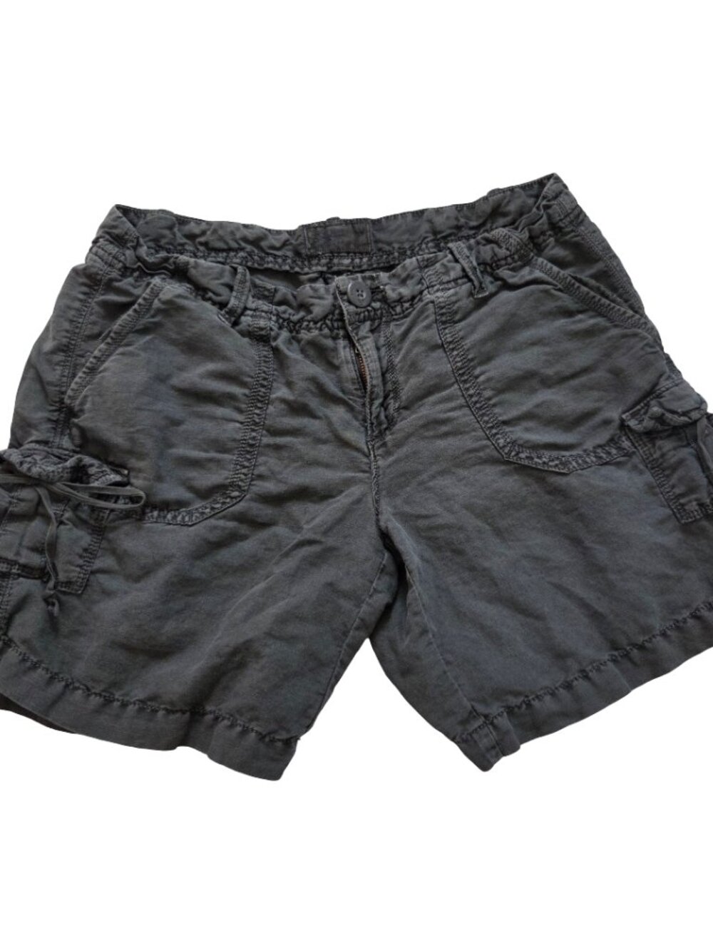 American Eagle Outfitters Gray Cargo Shorts Women's Mid Thigh Size 0 Festival